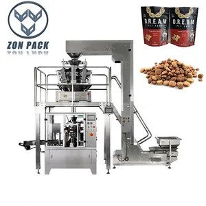High Efficiency Intelligent Premade Pouch Bag Doypack Filling Weighing Sealing Packing Machine for Dog Food Dry Kibble Chips Paste Powder Granule Packaging